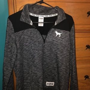 Pink Heather Gray Quater zip/pullover sweatshirt